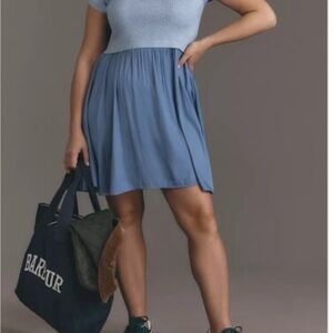 Anthropologie Sky Blue Cowl Neck Dress